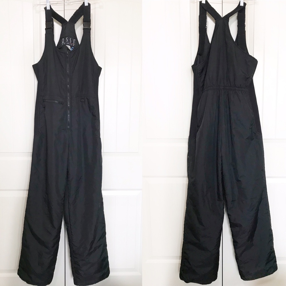 Vintage Ossi Skiwear Black Overalls Size 14